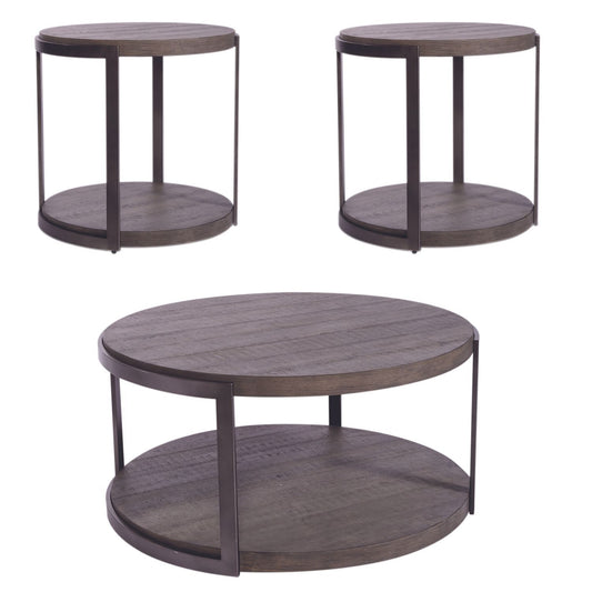 Modern View - 3 Piece Table Set - Dark Gray - Hornell Furniture Outlet