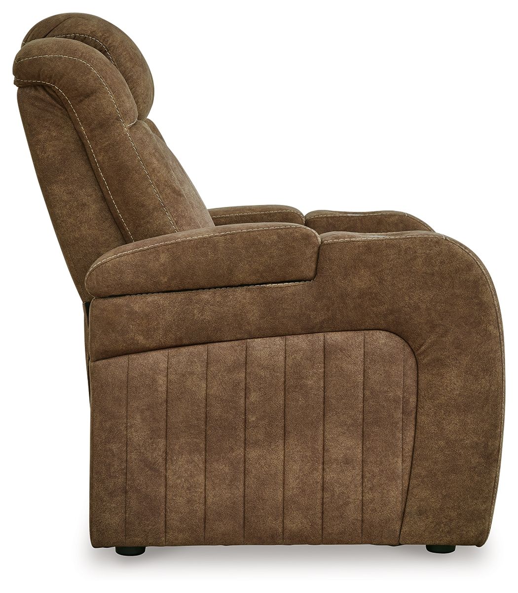 Wolfridge - Brindle - Power Recliner/Adj Headrest - Hornell Furniture Outlet