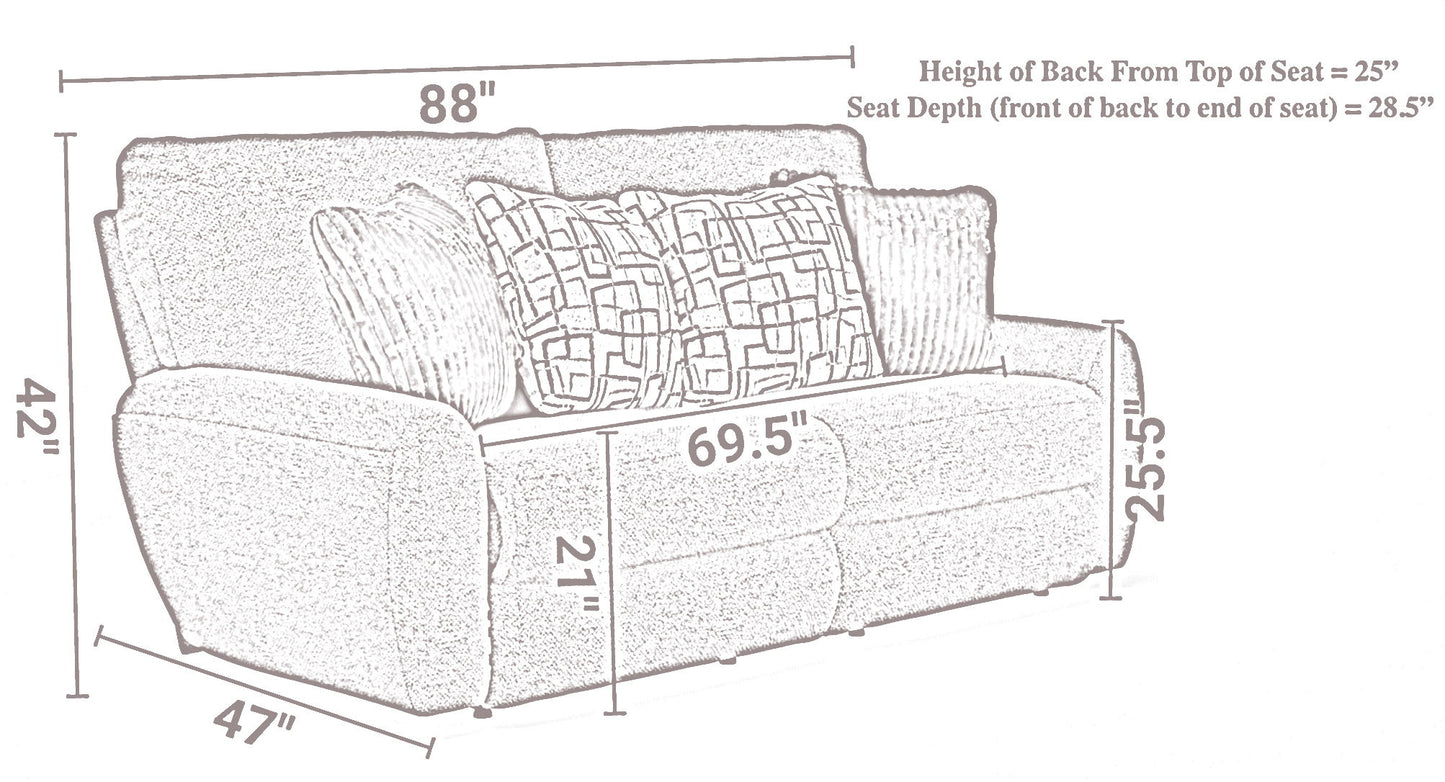 Maxwell - Power Deep Seat Reclining Sofa - Hornell Furniture Outlet
