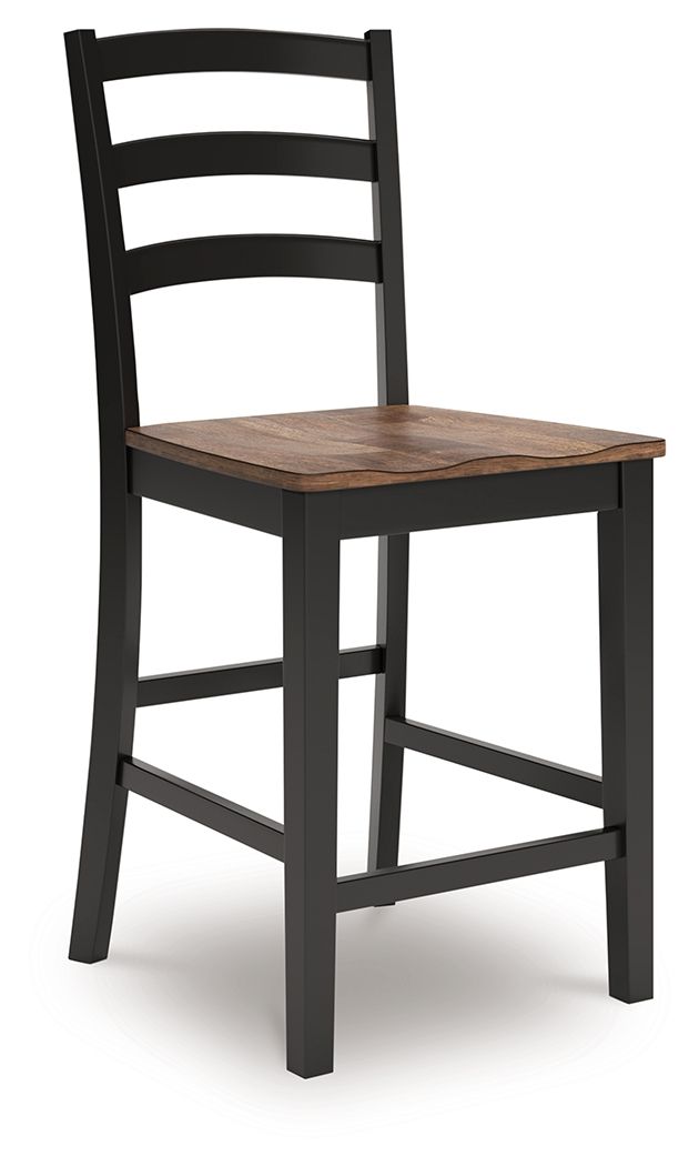 Wildenauer - Brown / Black - Barstool (Set of 2) - Hornell Furniture Outlet