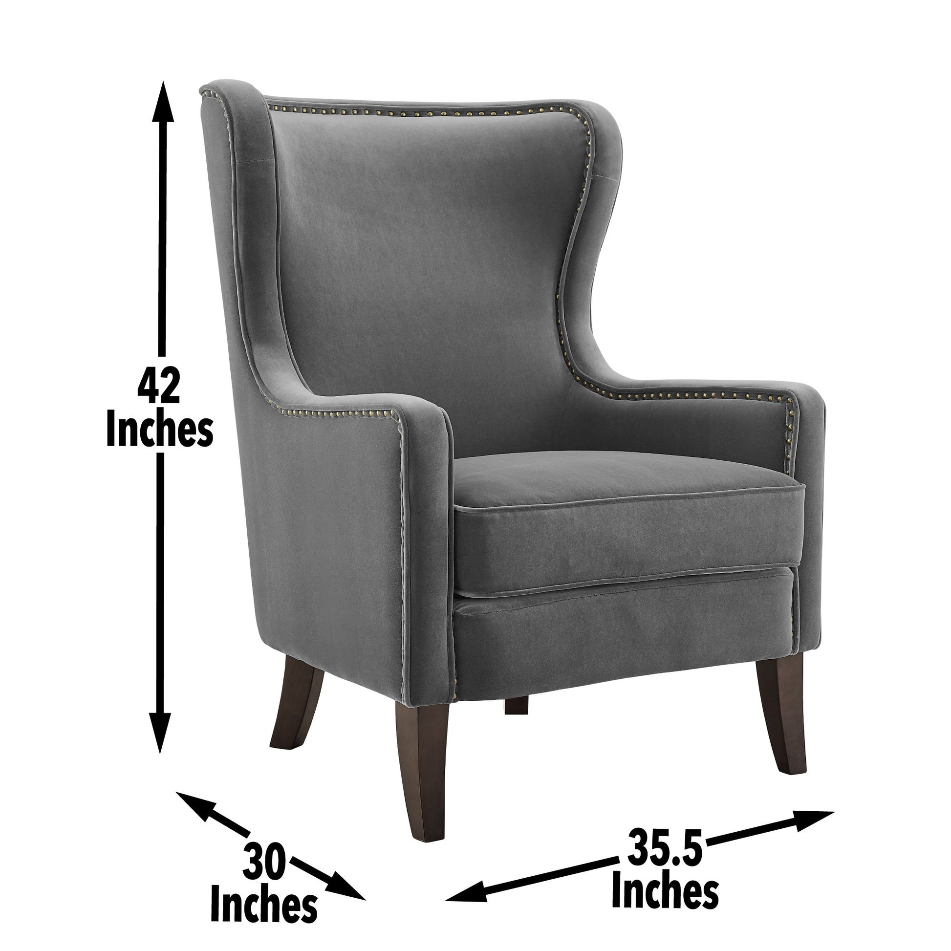 Rosco - Velvet Wingback Chair - Hornell Furniture Outlet