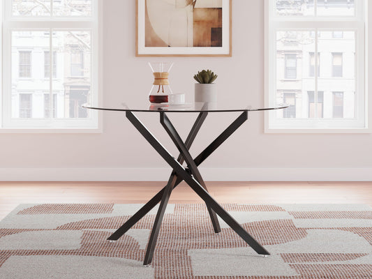 Pharwynn - 5 Pc. - Dining Room Table, 4 Side Chair - Black - Hornell Furniture Outlet
