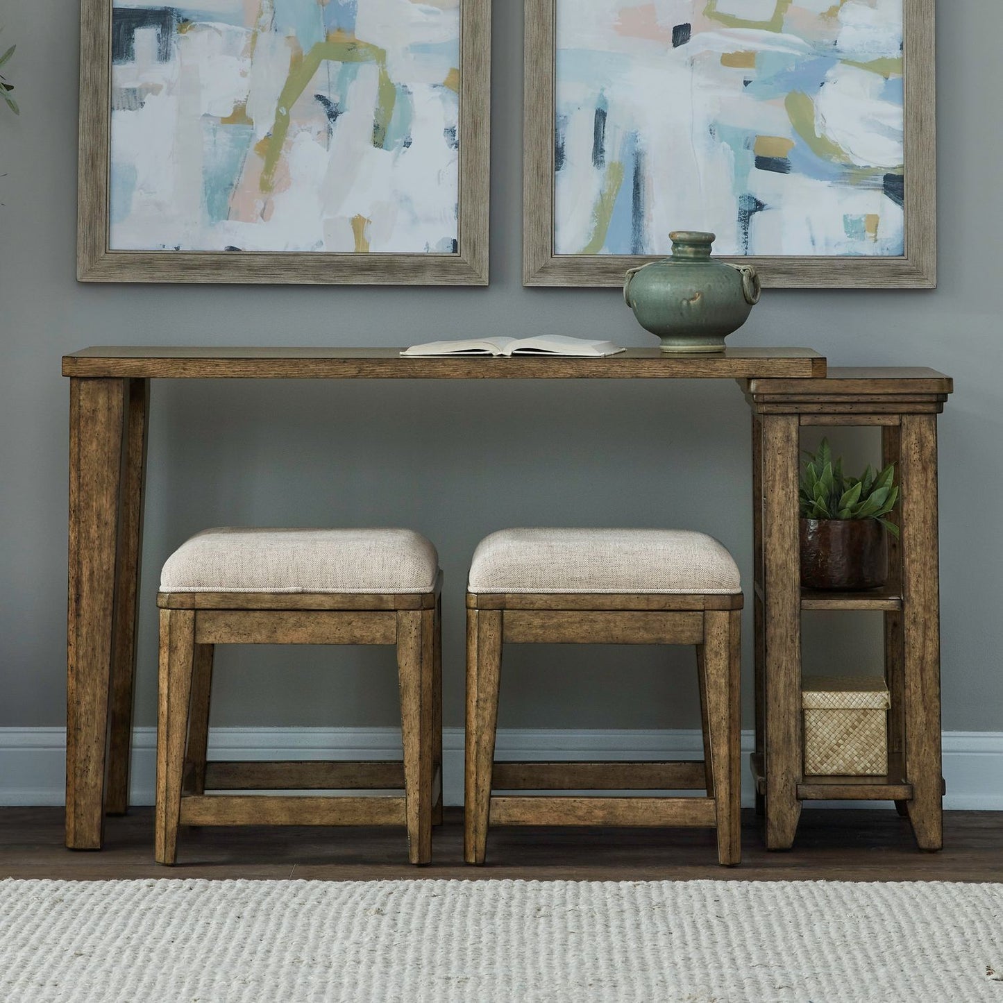 Carolina Park - 3 Piece Console Set - Brown - Hornell Furniture Outlet