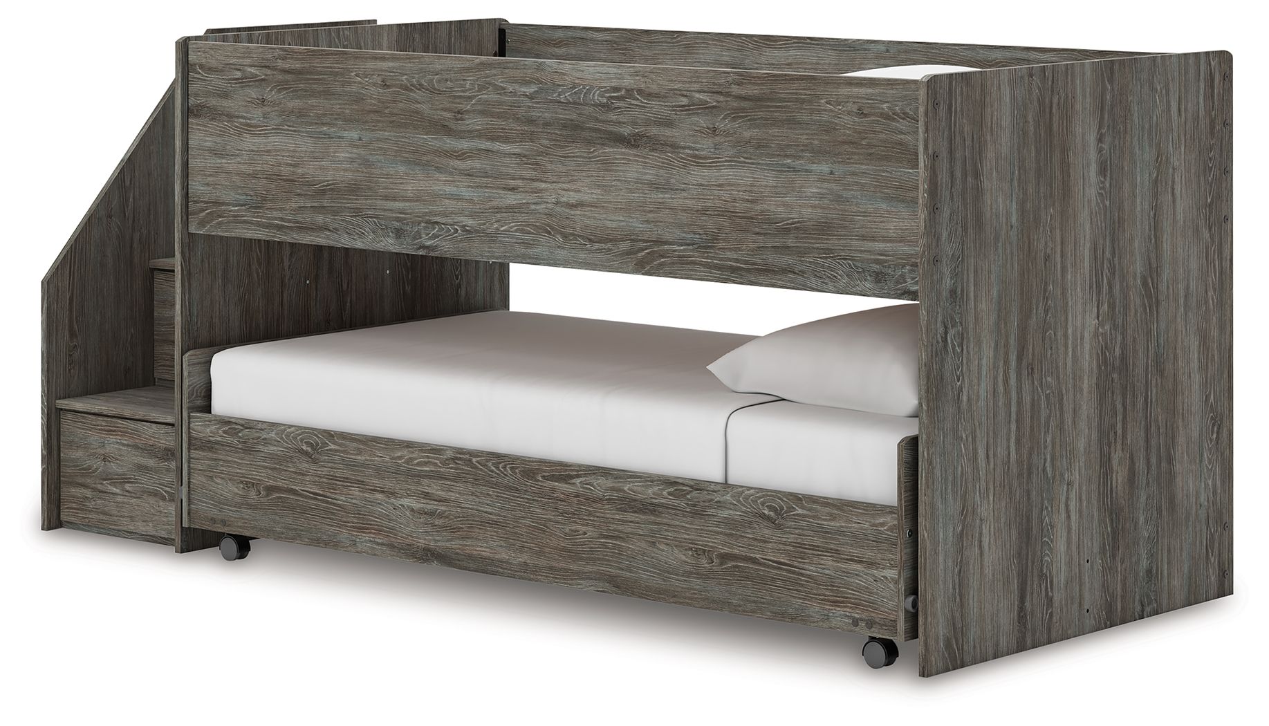 Frandern - Gray - Twin Over Twin Loft Bed - Hornell Furniture Outlet