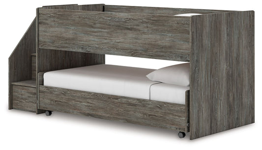 Frandern - Gray - Twin Over Twin Loft Bed - Hornell Furniture Outlet