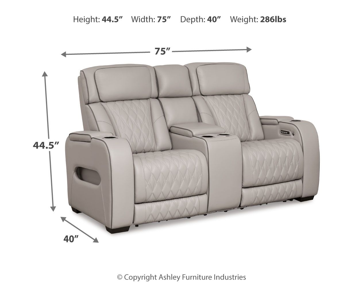 Boyington - Power Reclining Loveseat With Console/Adj Hdrst - Hornell Furniture Outlet