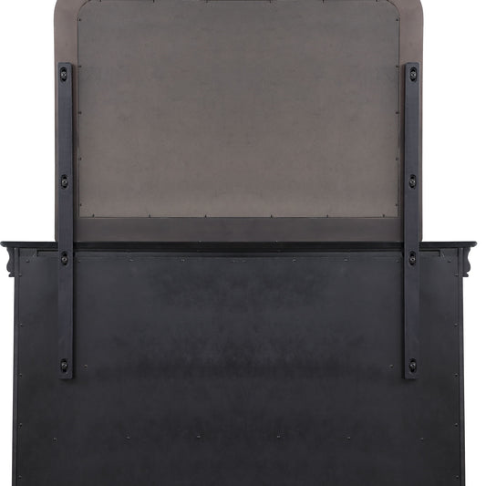 Dominique - 2 Piece Dresser And Mirror - Dark Brown - Hornell Furniture Outlet