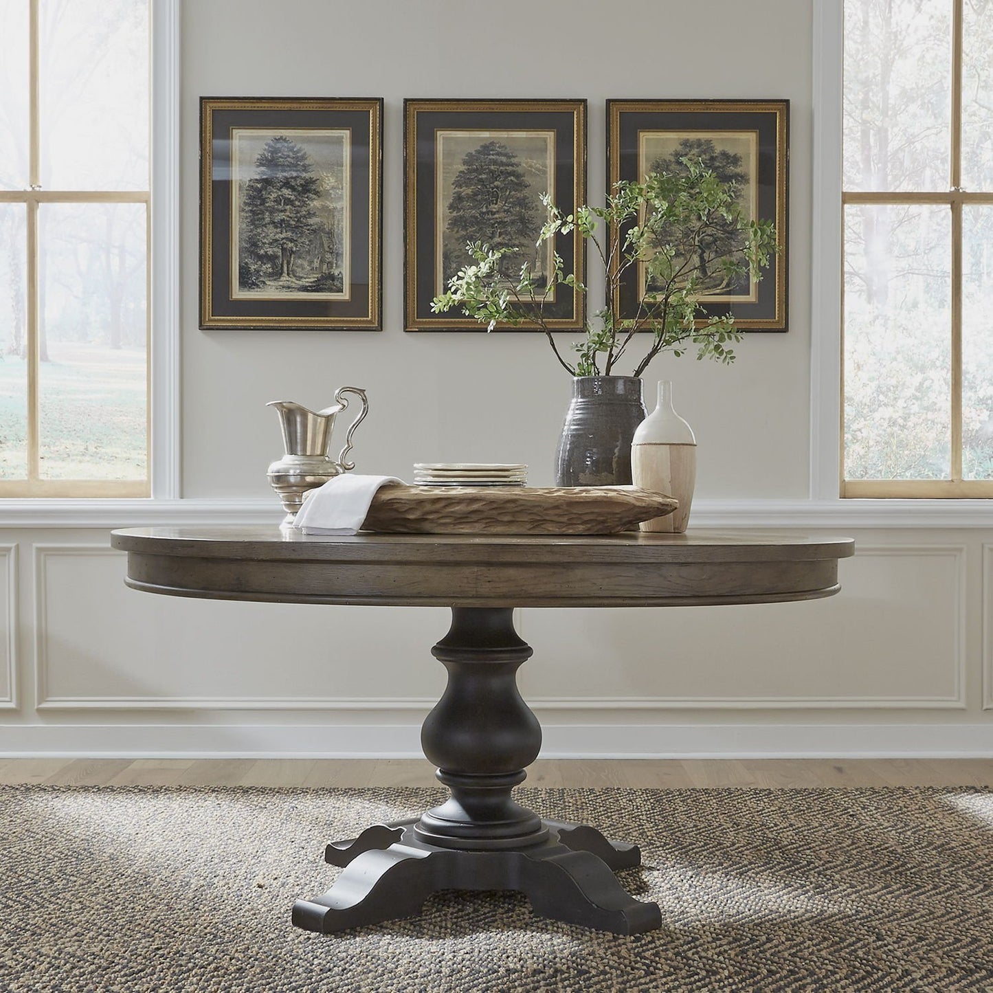 Americana Farmhouse - Pedestal Table - Light Brown - Hornell Furniture Outlet