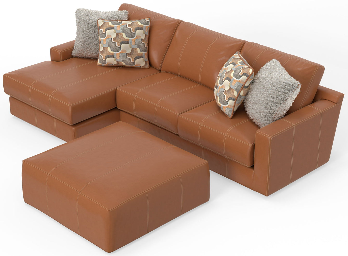 Minori - Italian Leather Sofa / Chaise And Cocktail Ottoman - Hornell Furniture Outlet