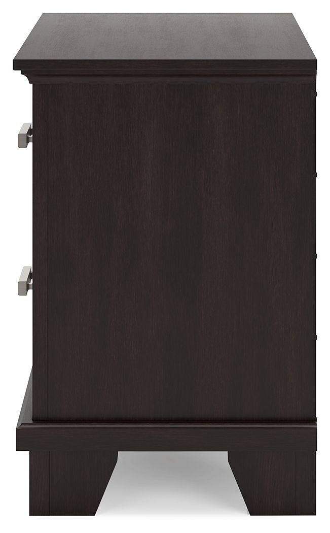 Covetown - Dark Brown - Two Drawer Night Stand - Hornell Furniture Outlet