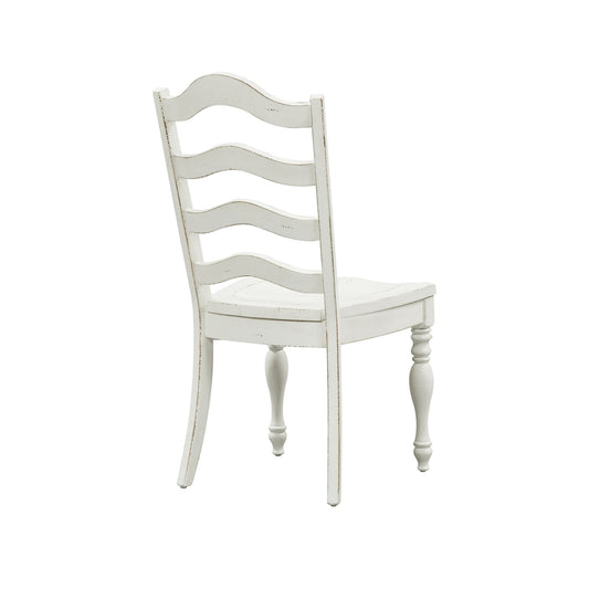 Magnolia Manor - Ladder Back Side Chair - White - Hornell Furniture Outlet