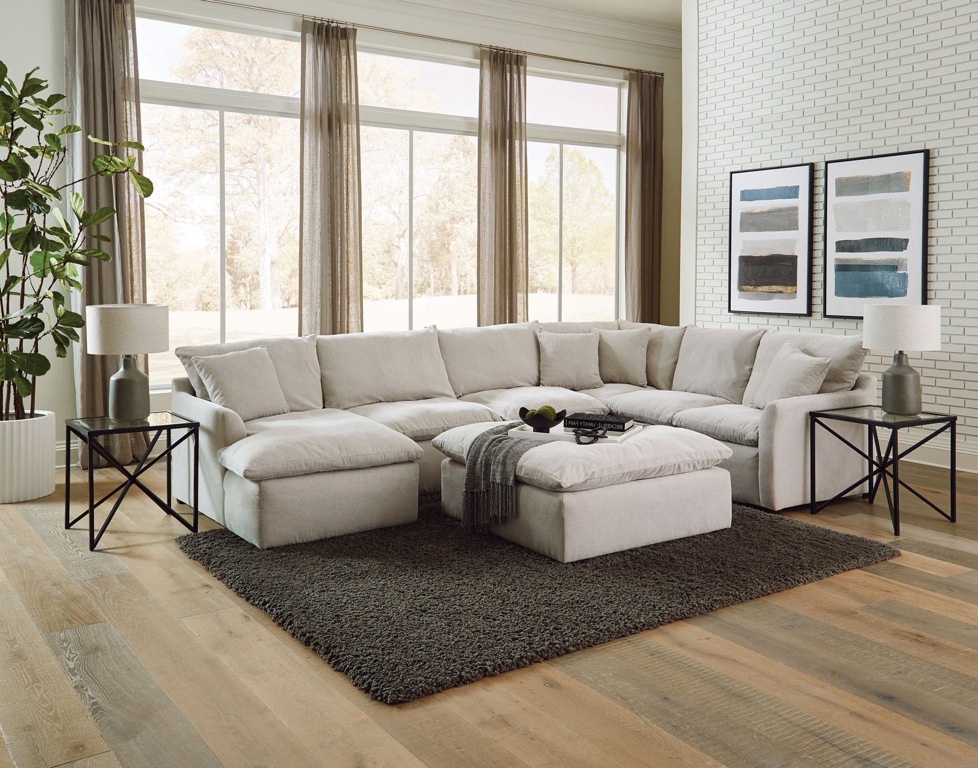 Harper - Sectional With Cocktail Ottoman - Hornell Furniture Outlet