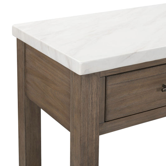 Edison - Server With Faux Marble Top - Brownstone - Hornell Furniture Outlet