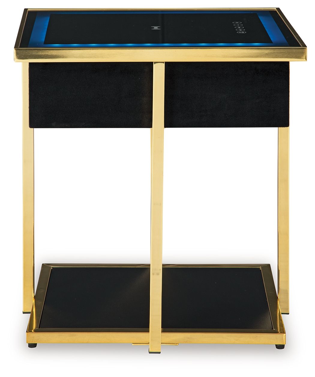 Rexwell - Black / Gold Finish - Accent Table With Speaker - Hornell Furniture Outlet