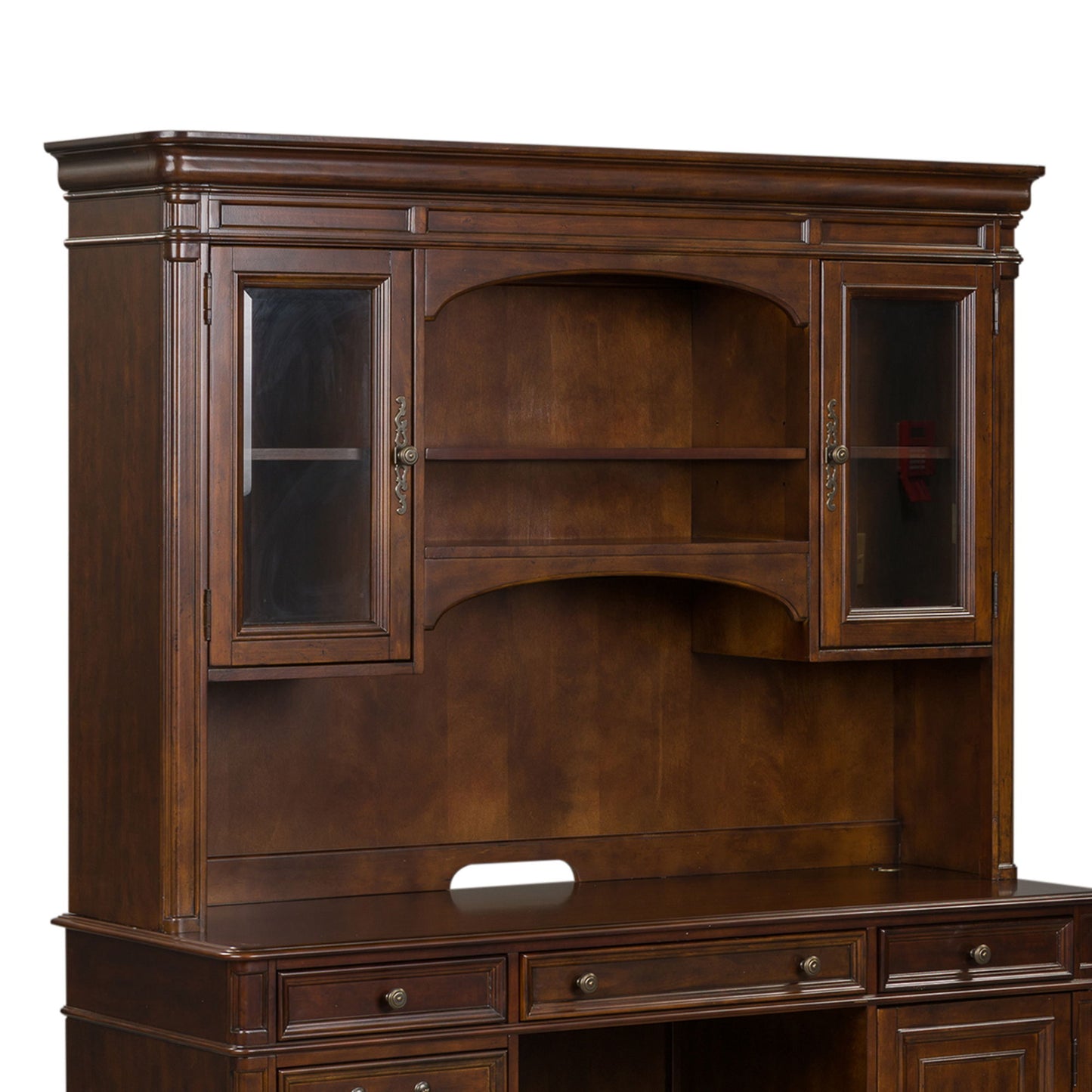 Brayton Manor - Jr Executive Credenza Hutch - Dark Brown - Hornell Furniture Outlet