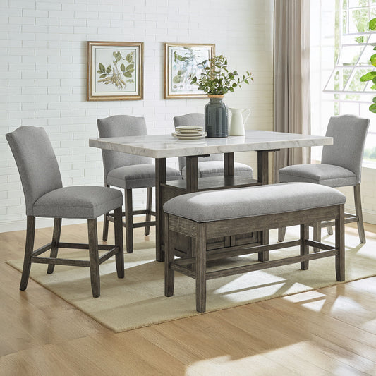 Grayson - Counter Chair - Gray / Light Brown - Hornell Furniture Outlet
