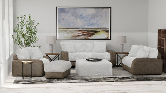 Snowball - Cocktail Ottoman - White - Hornell Furniture Outlet