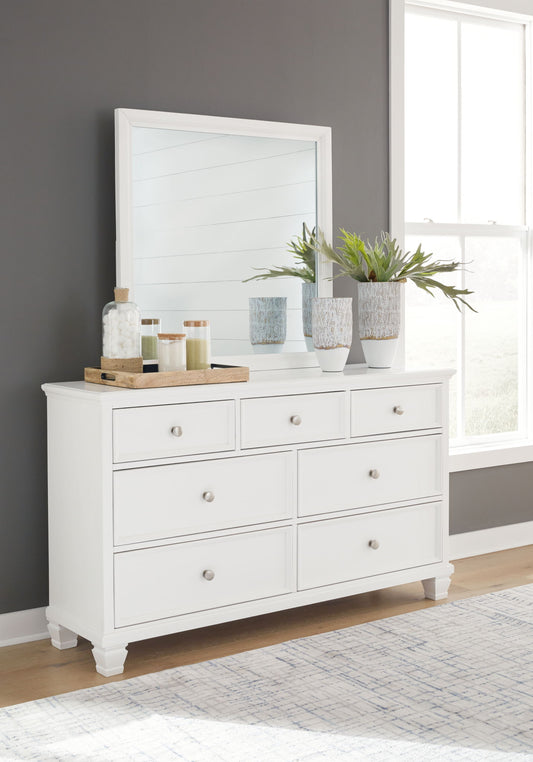 Fortman - White - Dresser And Mirror - Hornell Furniture Outlet