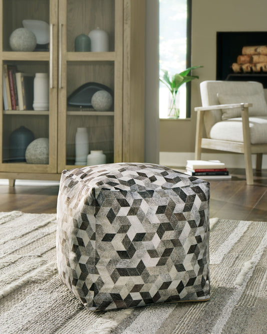 Albermarle - Gray / Brown - Pouf - Hornell Furniture Outlet