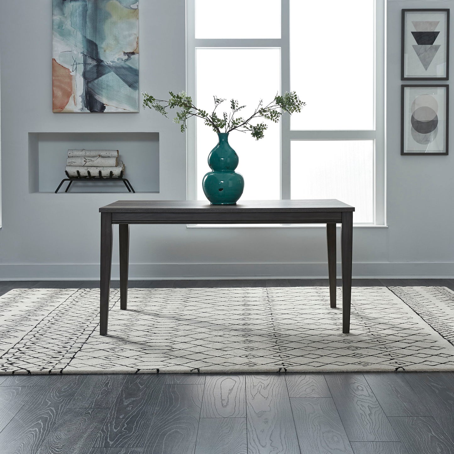 Tanners Creek - 5 Piece Leg Table Set - Dark Gray - Hornell Furniture Outlet