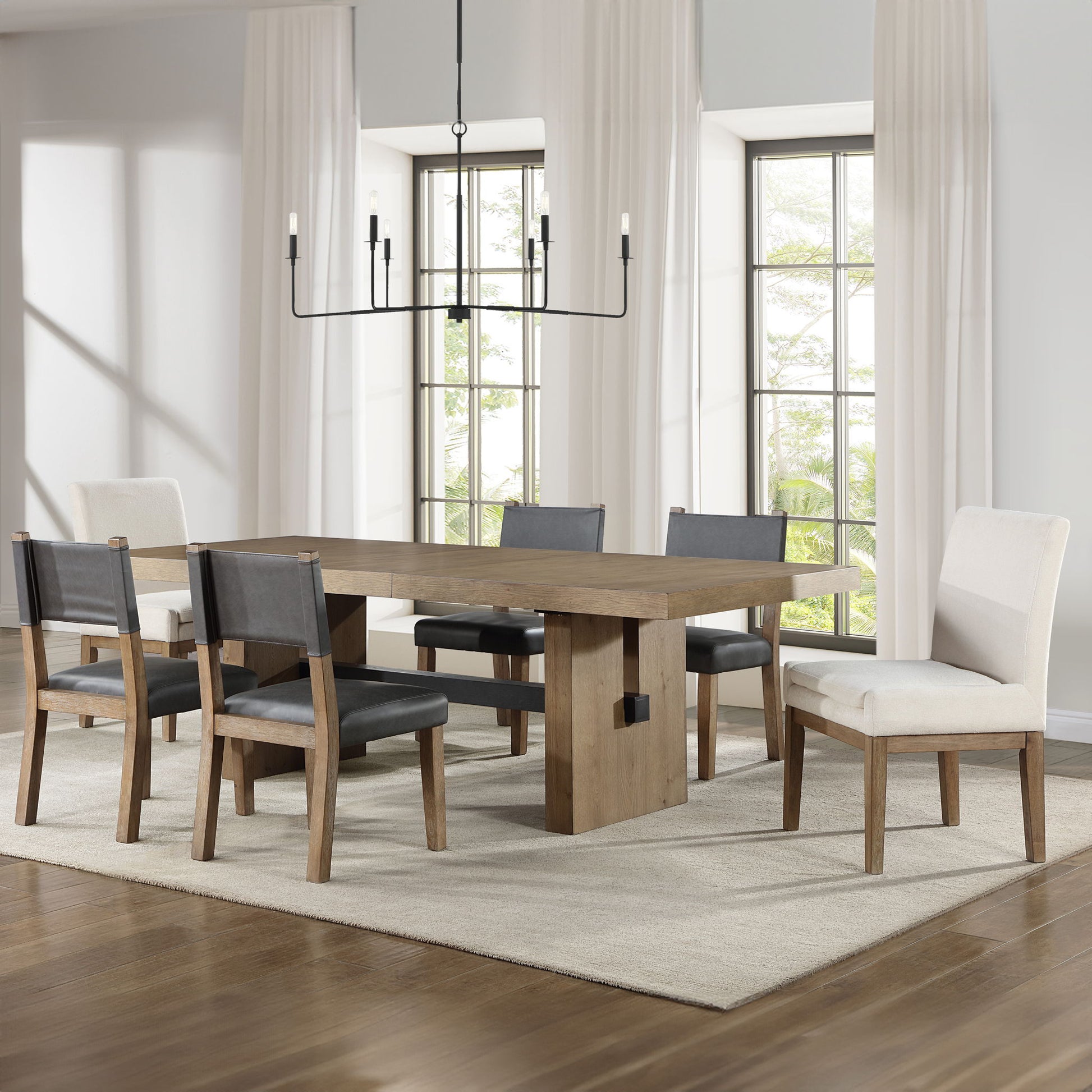Aubrey - 7 Piece Dining Set With Upholstery Chair - Hornell Furniture Outlet