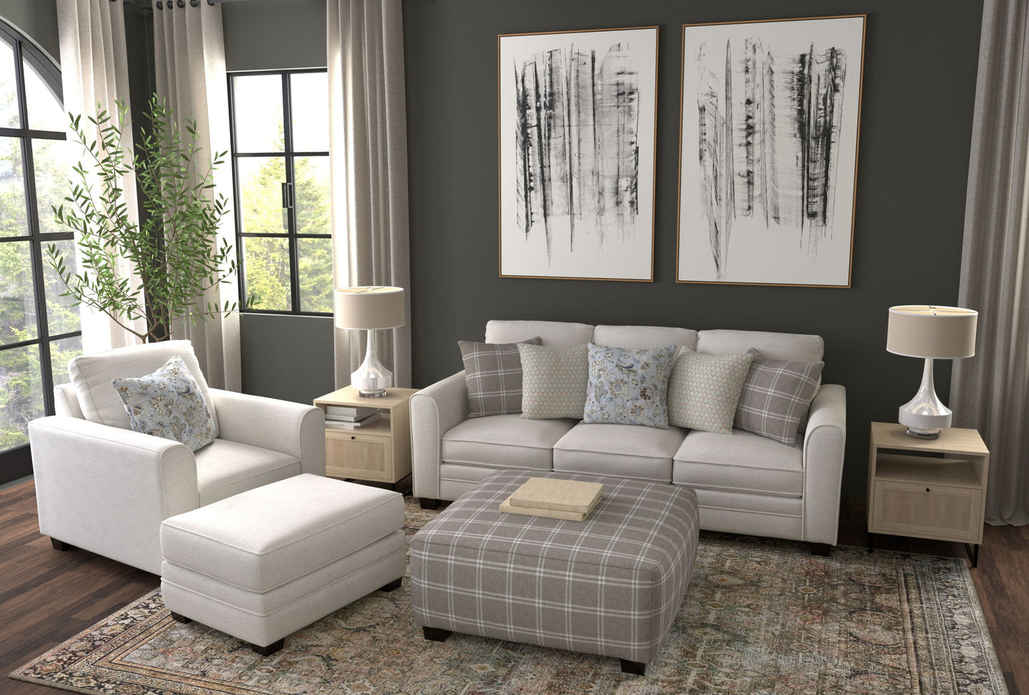 Magnolia - Ottoman - Shell - Hornell Furniture Outlet