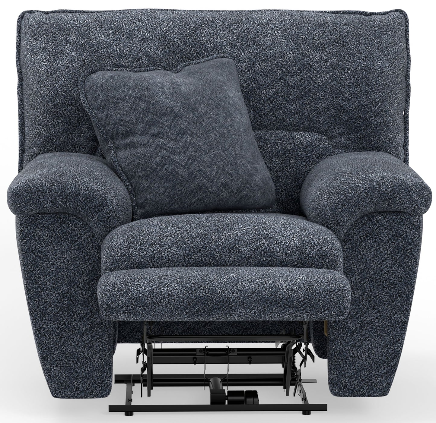 Paxon - Deep Seat Power Lay Flat Recliner With Power Adjustable Headrest - Smoke - Hornell Furniture Outlet