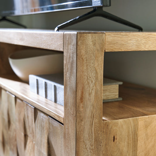 Hudwick - Natural Brown - Accent Cabinet - Hornell Furniture Outlet