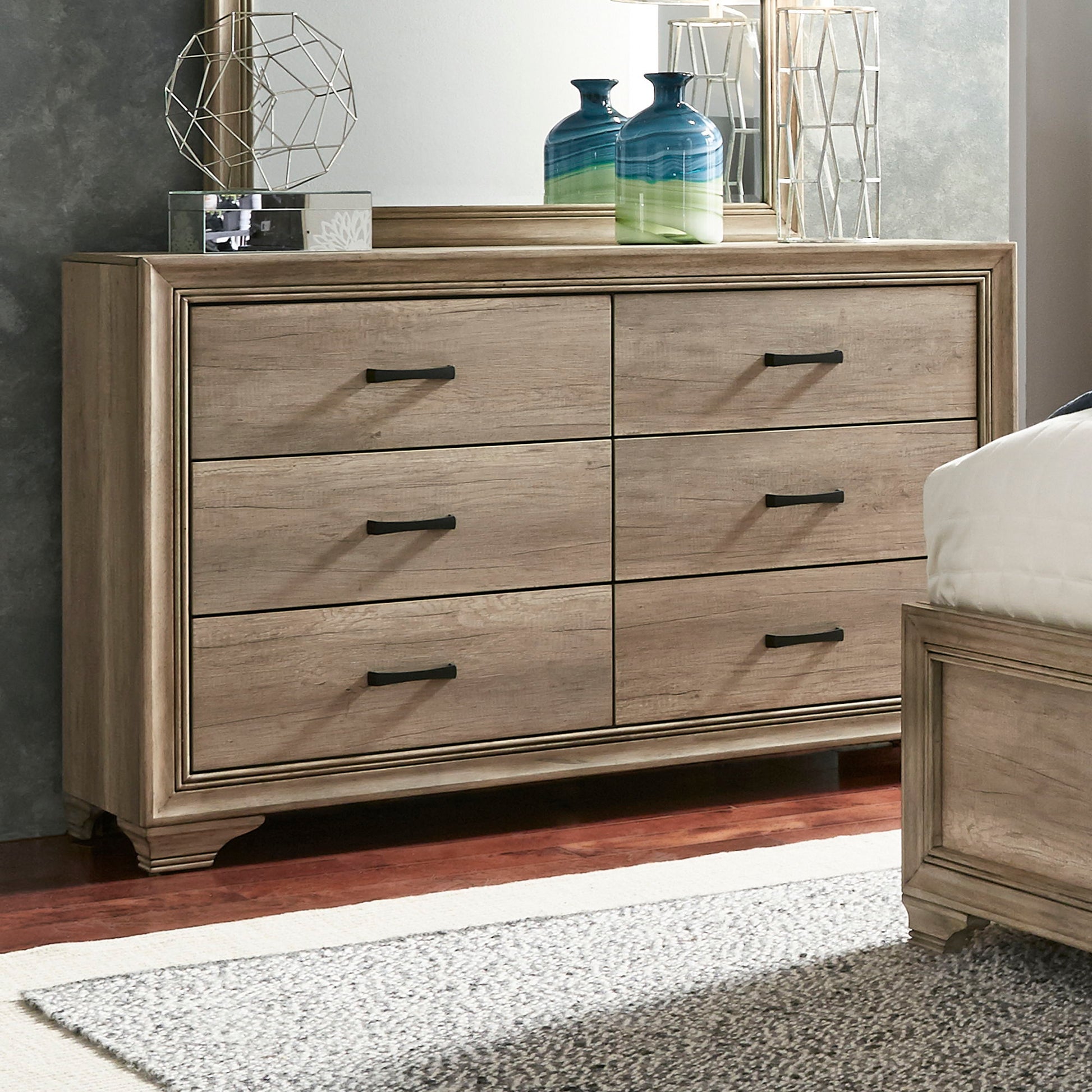 Sun Valley - 6 Drawer Dresser - Light Brown - Hornell Furniture Outlet