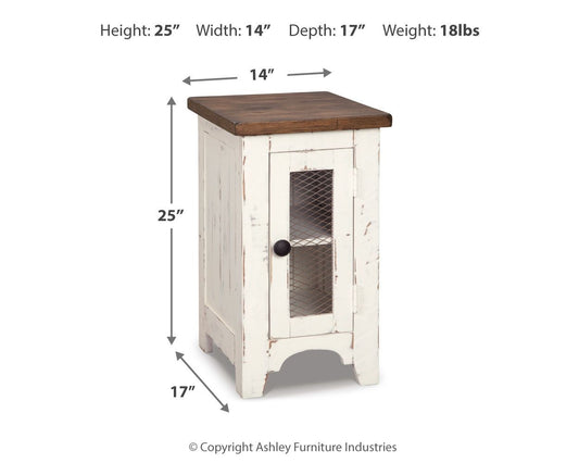 Wystfield - Chair Side End Table - White / Brown - Hornell Furniture Outlet