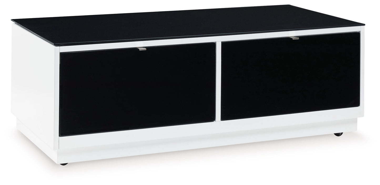 Gardoni - White / Black - Rectangular Cocktail Table - Hornell Furniture Outlet