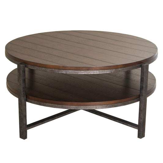 Breckinridge - Round Cocktail Table - Dark Brown - Hornell Furniture Outlet