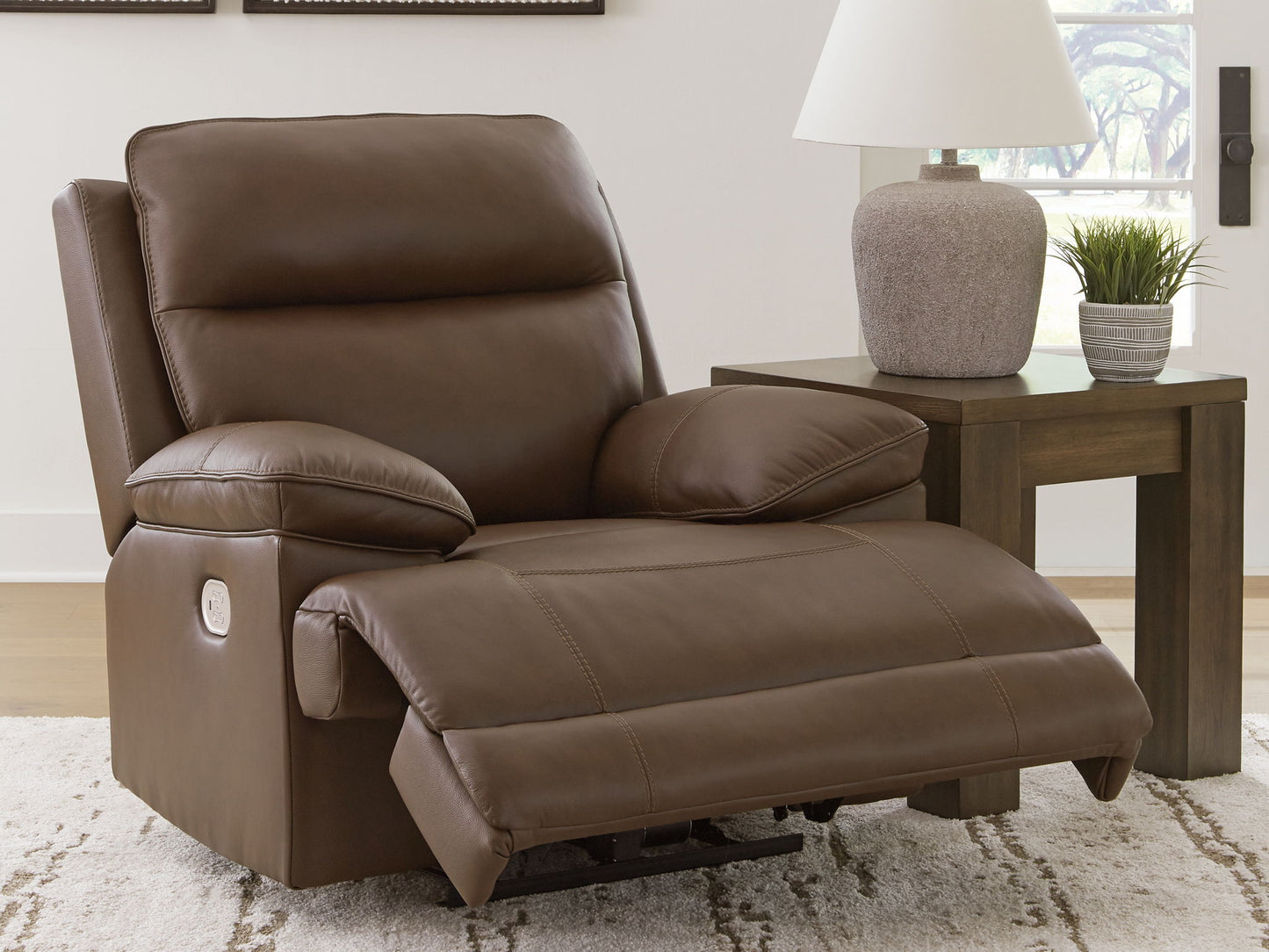Vonryan - Tobacco - Power Recliner / Adj Headrest - Hornell Furniture Outlet