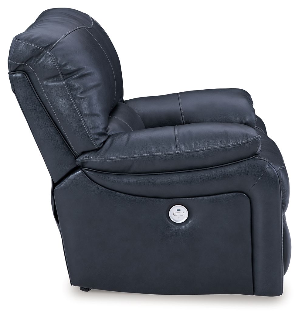 Leesworth - Ocean - 3 Pc. - Power Reclining Sofa, Power Reclining Loveseat, Power Rocker Recliner - Hornell Furniture Outlet