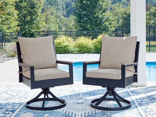 East Beach - Swivel Chair With Cushion (Set of 2) - Blue - Hornell Furniture Outlet