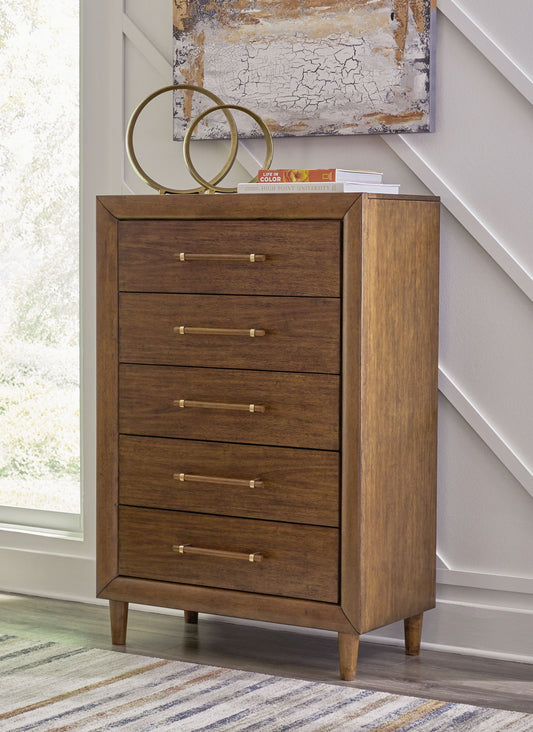 Lyncott - Brown - Five Drawer Chest - Hornell Furniture Outlet