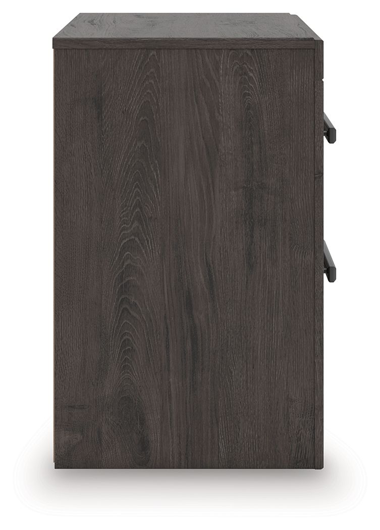 Prendonea - Charcoal - Two Drawer Night Stand - Hornell Furniture Outlet