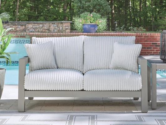 Hurley Park - Loveseat With Cushion - Gray - Hornell Furniture Outlet