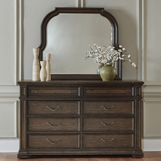 Provence Park - Dresser & Mirror - Brown - Hornell Furniture Outlet