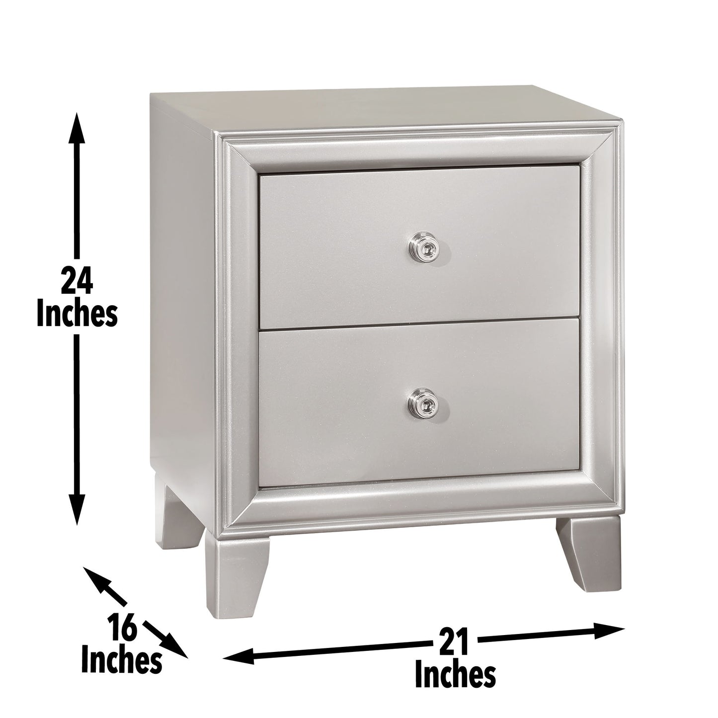 Omni - Nightstand - Pearl Silver - Hornell Furniture Outlet