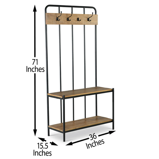 Camino - Hall Tree - Dark Brown - Hornell Furniture Outlet