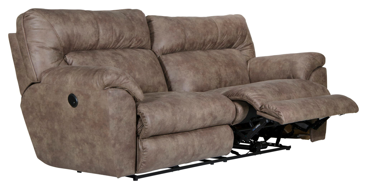 Hollins - 88" Power Reclining Sofa - Coffee - Hornell Furniture Outlet