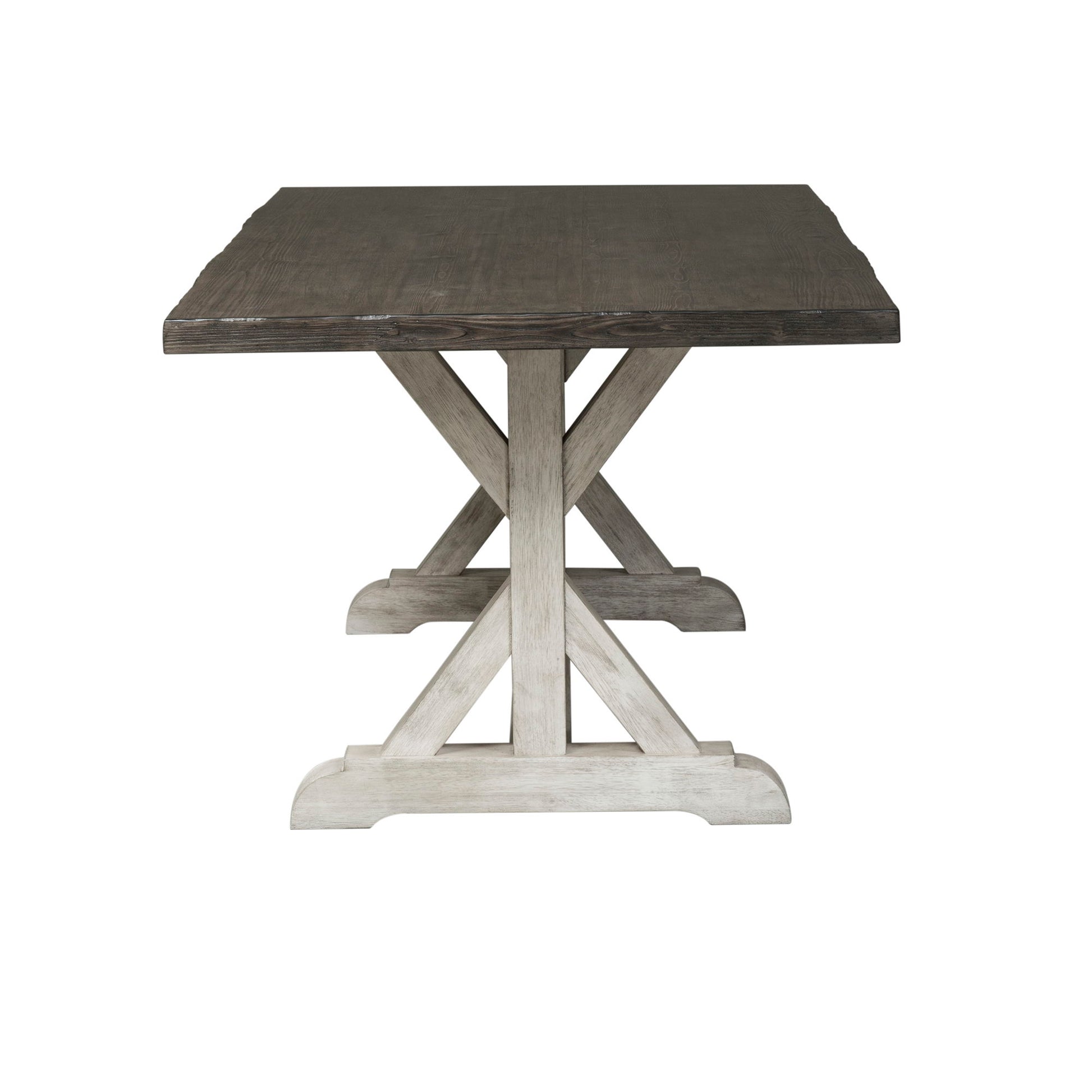 Willowrun - Trestle Table - Rustic White - Hornell Furniture Outlet