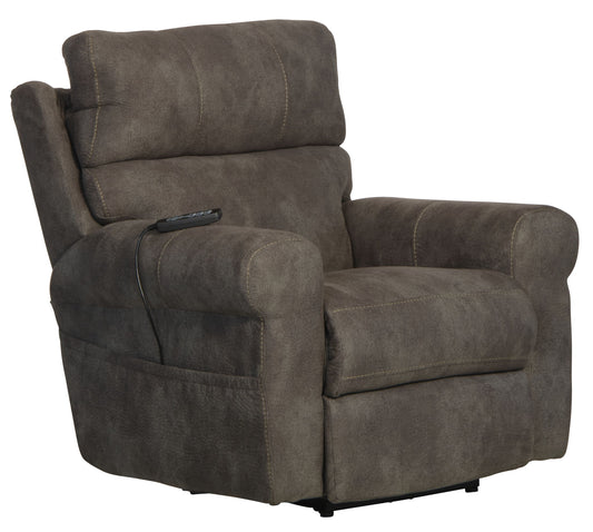 Tranquility - Power Headrest Power Lay Flat Reclining With CR3 Heat / Massage / Lumbar - Pewter - Hornell Furniture Outlet