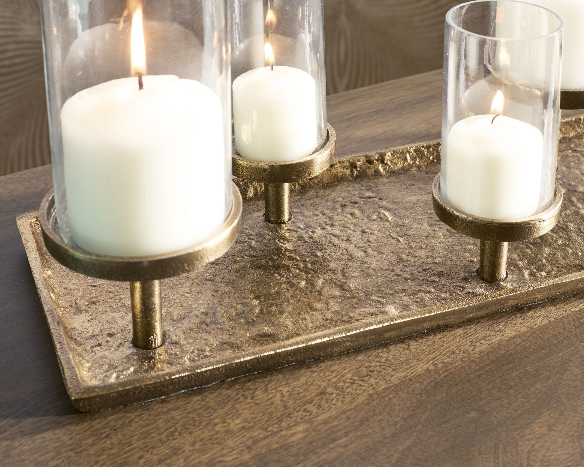 Wallmond - Antique Brass Finish - Candle Holder - Hornell Furniture Outlet