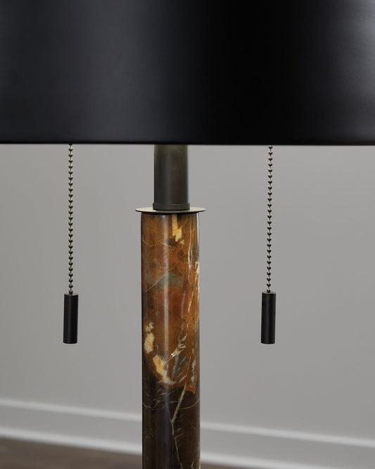 Alanbert - Brown / Black - Metal Table Lamp - Hornell Furniture Outlet
