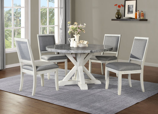 Canova - Round Marble Top Table - Gray - Hornell Furniture Outlet