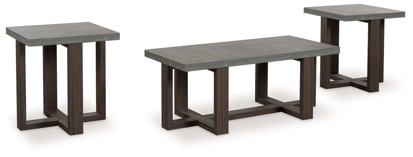 Dynnford - Gray / Brown - Occasional Table Set (Set of 3) - Hornell Furniture Outlet