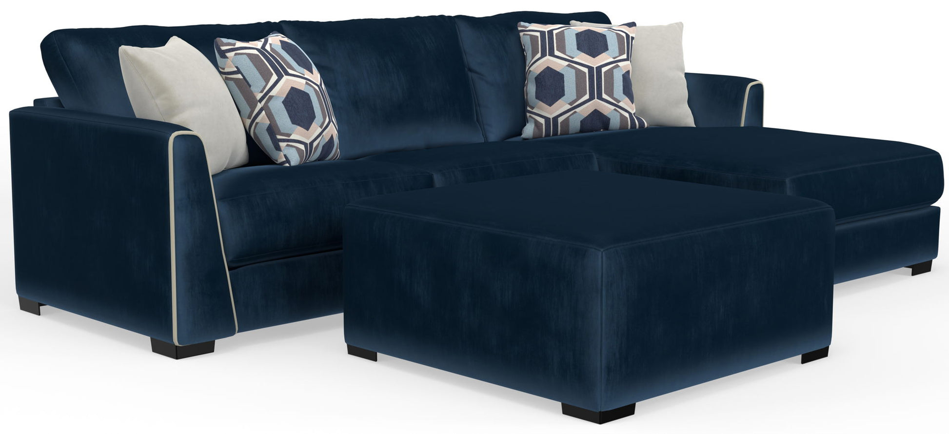 Jetson - Sectional With Comfort Coil Seat Cushions, Included Accent Pillows & Cocktail Ottoman - Hornell Furniture Outlet