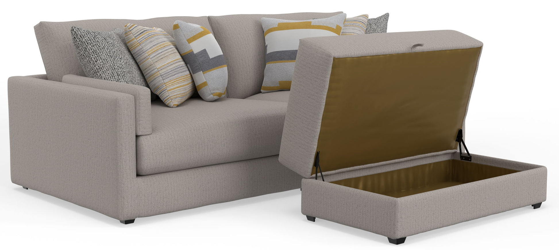 Trevor - Extra Deep Oversized Sofa With Included Storage Cocktail Ottoman - Hornell Furniture Outlet